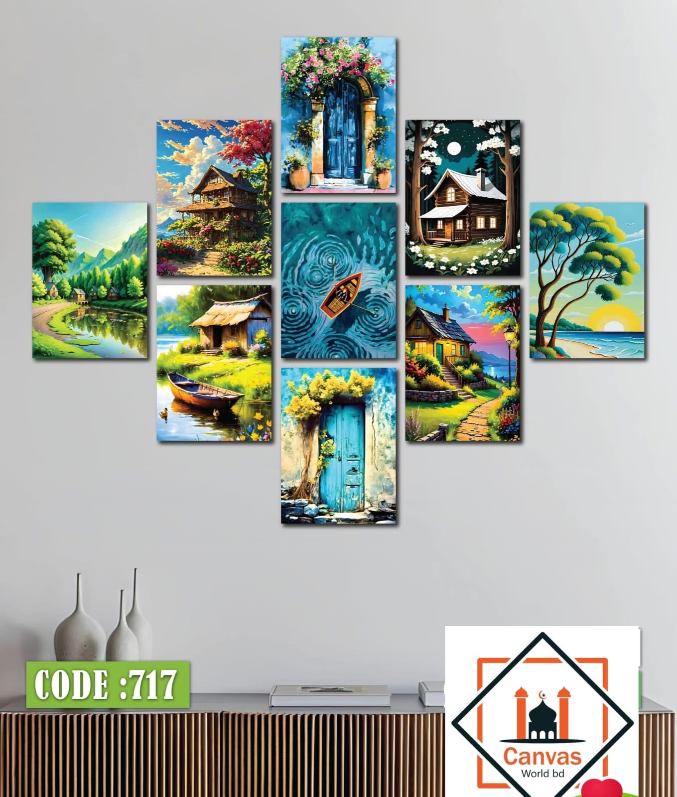 Picture of 9-Piece Unique Design Wallmate Home Decoration PVC Poster Combo Set