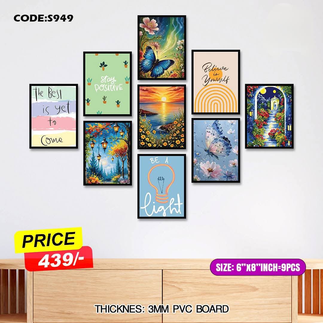 Picture of 9-Piece Unique Design Wallmate Home Decoration PVC Poster Combo Set