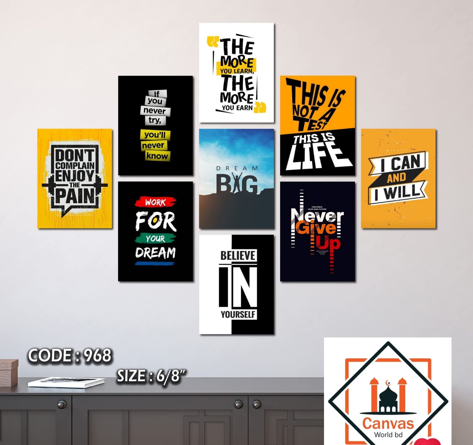 Picture of 9-Piece Unique Design Wallmate Home Decoration PVC Poster Combo Set
