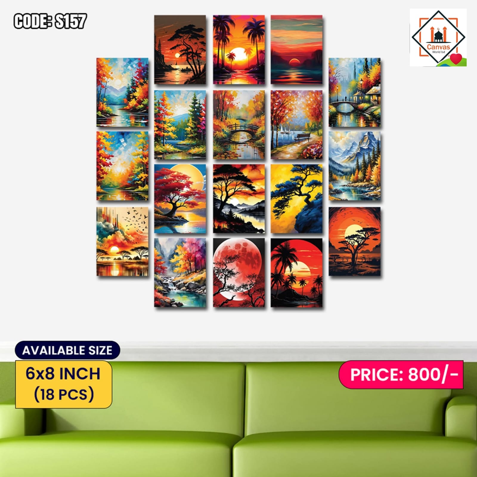 Picture of Premium PVC & HD Sticker Wallmate Set – 18pcs Combo