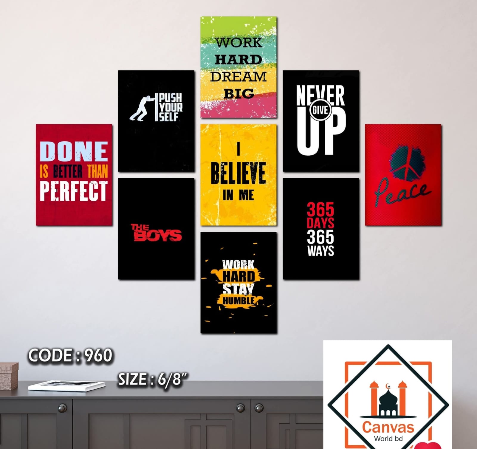 Picture of 9-Piece Unique Design Wallmate Home Decoration PVC Poster Combo Set