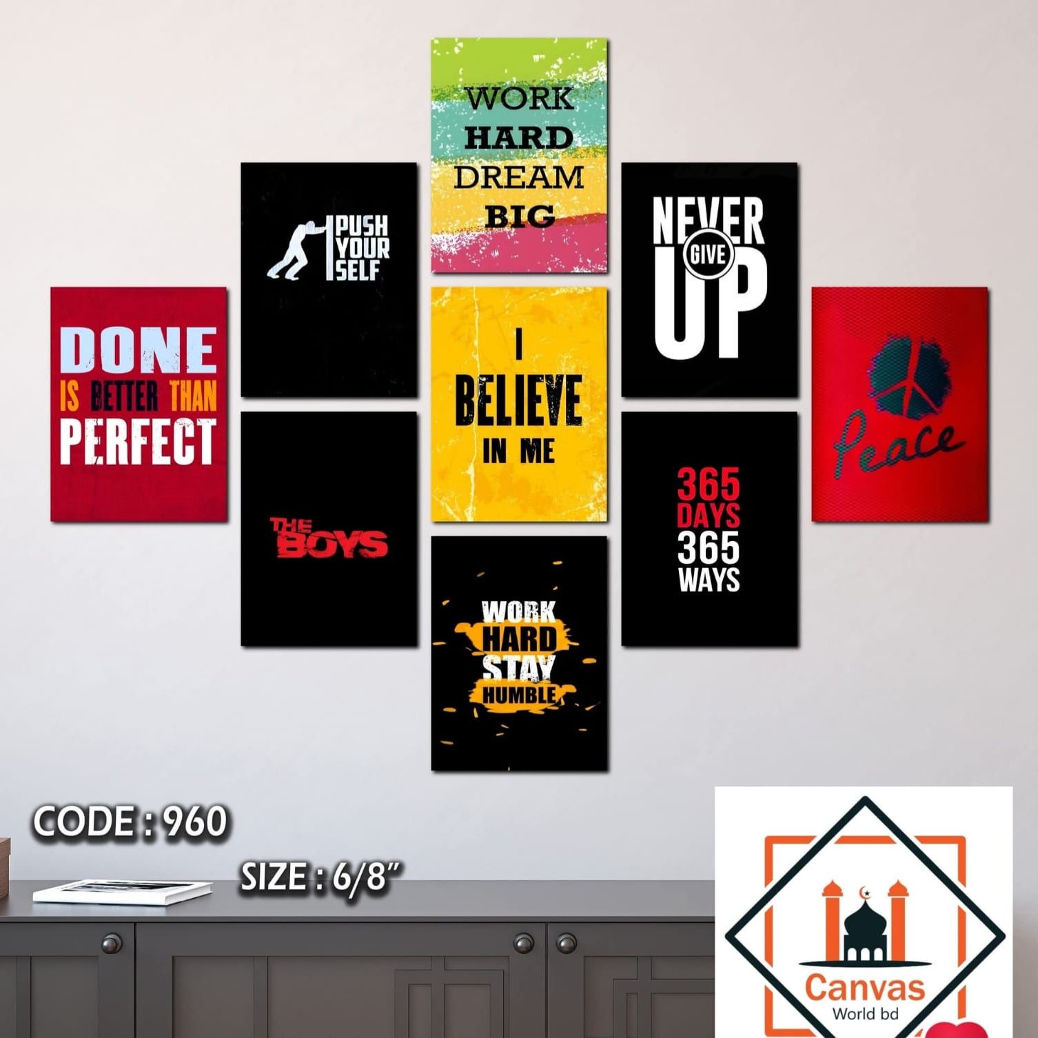 Picture of 9-Piece Unique Design Wallmate Home Decoration PVC Poster Combo Set