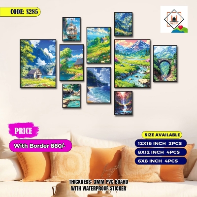 Picture of Premium PVC & HD Sticker Wallmate Set – 10pcs Combo