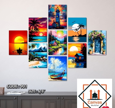 Picture of 9-Piece Unique Design Wallmate Home Decoration PVC Poster Combo Set