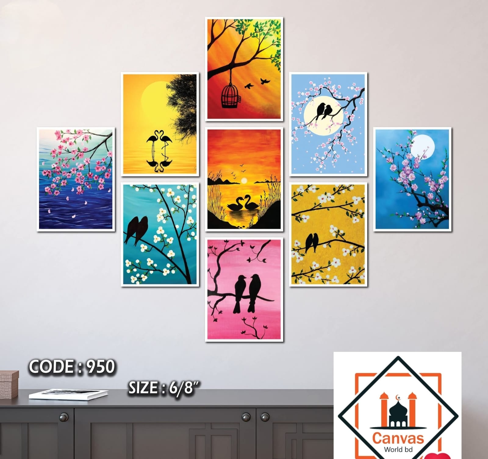 Picture of 9-Piece Unique Design Wallmate Home Decoration PVC Poster Combo Set