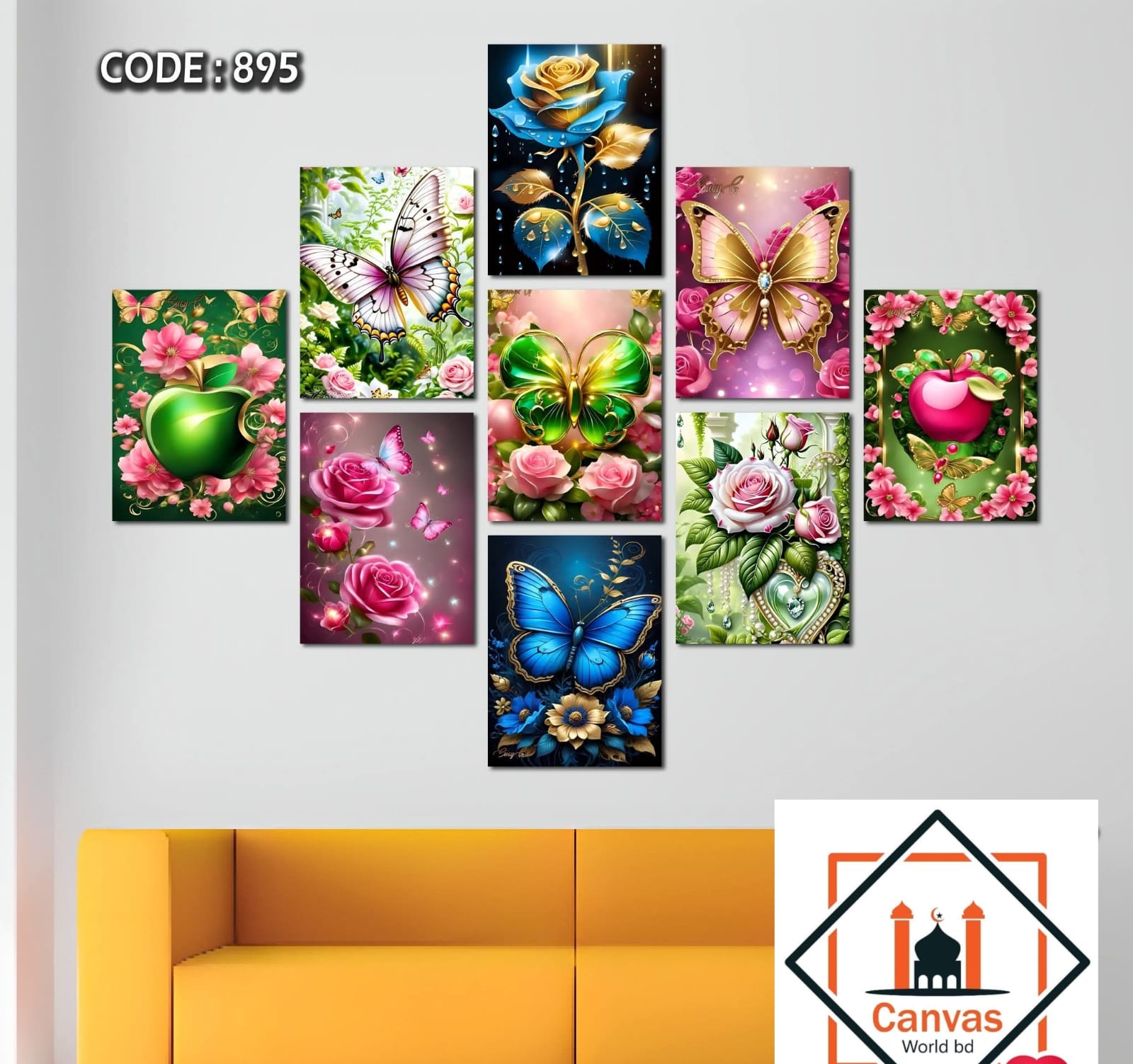 Picture of 9-Piece Unique Design Wallmate Home Decoration PVC Poster Combo Set