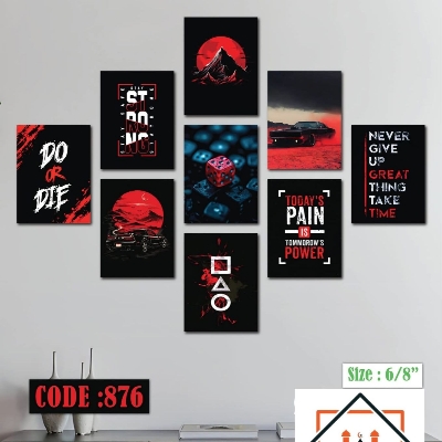 Picture of 9-Piece Unique Design Wallmate Home Decoration PVC Poster Combo Set