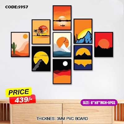 Picture of 9-Piece Unique Design Wallmate Home Decoration PVC Poster Combo Set