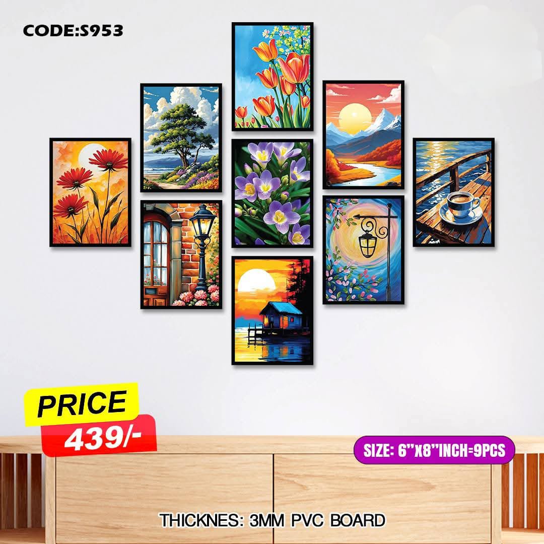 Picture of 9-Piece Unique Design Wallmate Home Decoration PVC Poster Combo Set