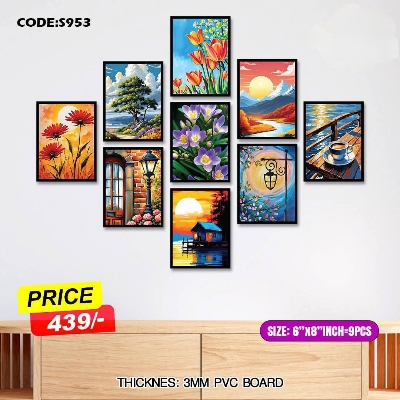 Picture of 9-Piece Unique Design Wallmate Home Decoration PVC Poster Combo Set
