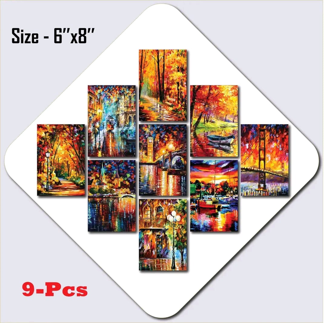 Picture of 9-Piece Unique Design Wallmate Home Decoration PVC Poster Combo Set