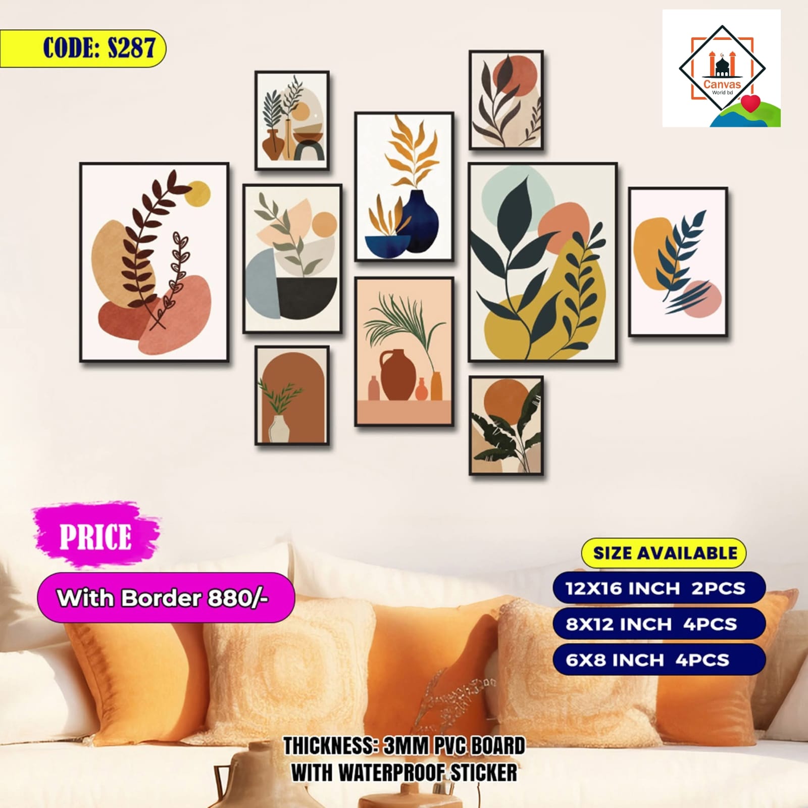 Picture of 10 pes Most Unique Combo Wallmate Set – Perfect for Home & Office Wall Decoration