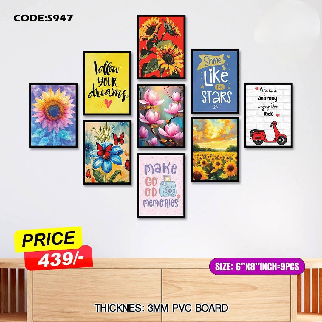 Picture of 9-Piece Unique Design Wallmate Home Decoration PVC Poster Combo Set