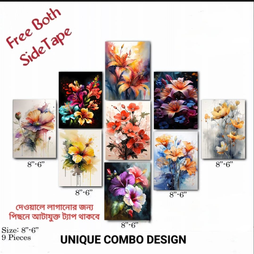 Picture of 9-Piece Unique Design Wallmate Home Decoration PVC Poster Combo Set