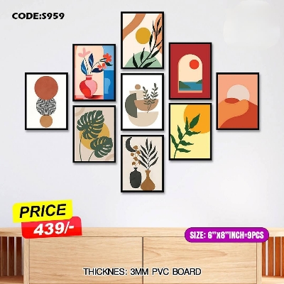 Picture of 9-Piece Unique Design Wallmate Home Decoration PVC Poster Combo Set