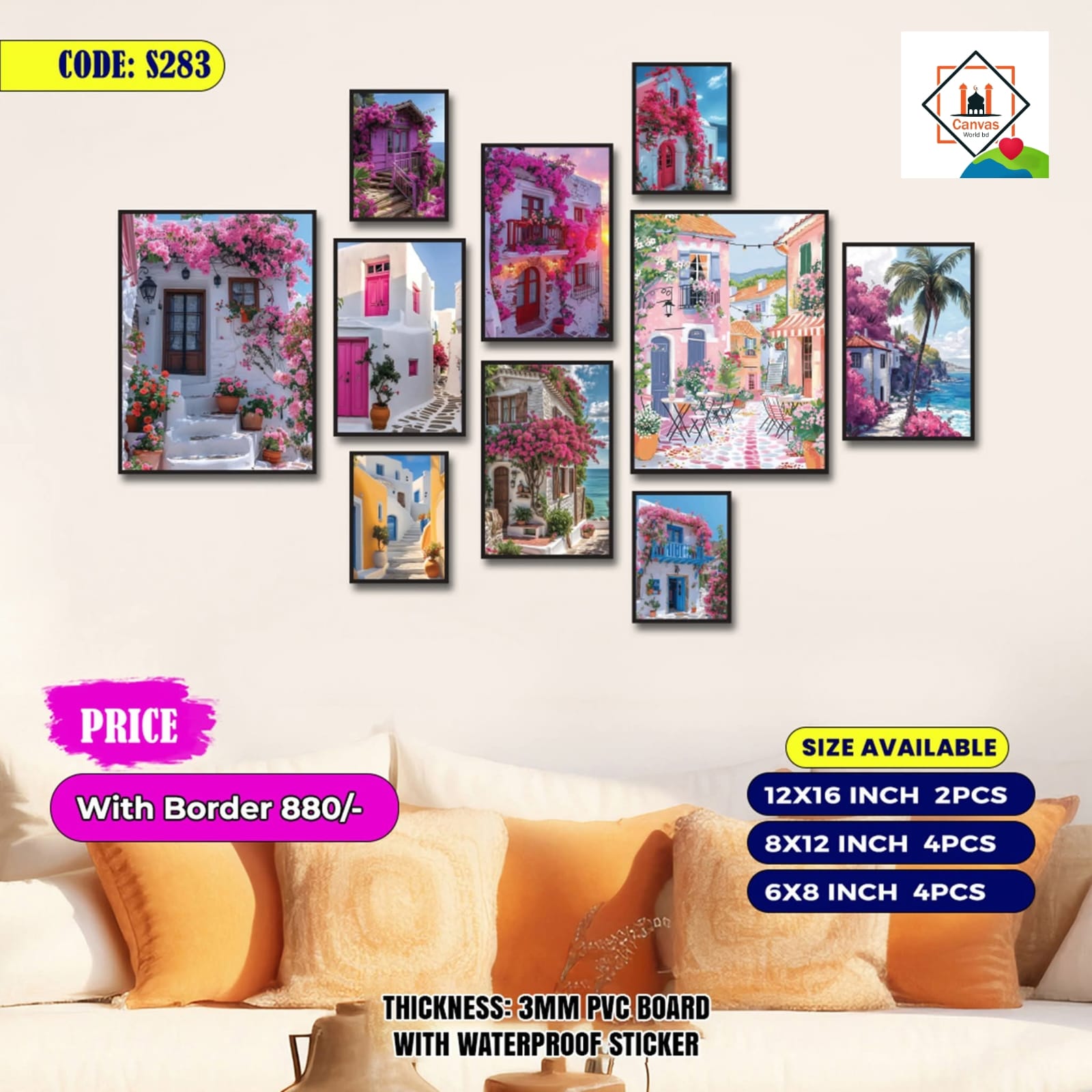 Picture of 10pcs Unique Design Wallmate Combo Set – Perfect for Home & Office Wall Decoration