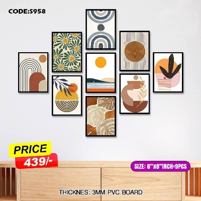 Picture of 9-Piece Unique Design Wallmate Home Decoration PVC Poster Combo Set