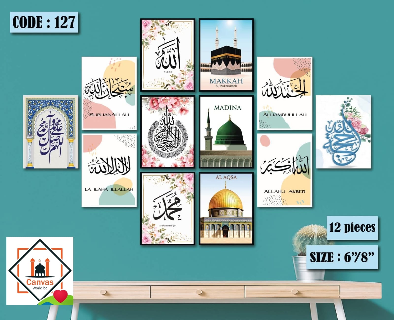 Picture of 12pcs Unique Design Wallmate Combo Set – Perfect for Home & Office Wall Decoration