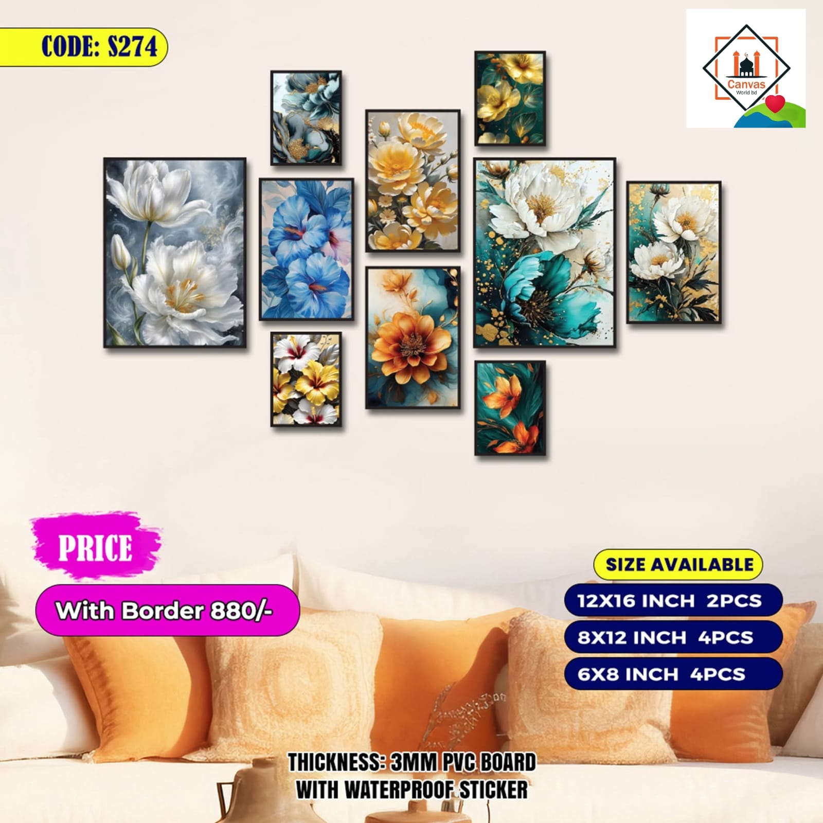Picture of 10 pcs Most Unique Combo Wallmate Set – Perfect for Home & Office Wall Decoration
