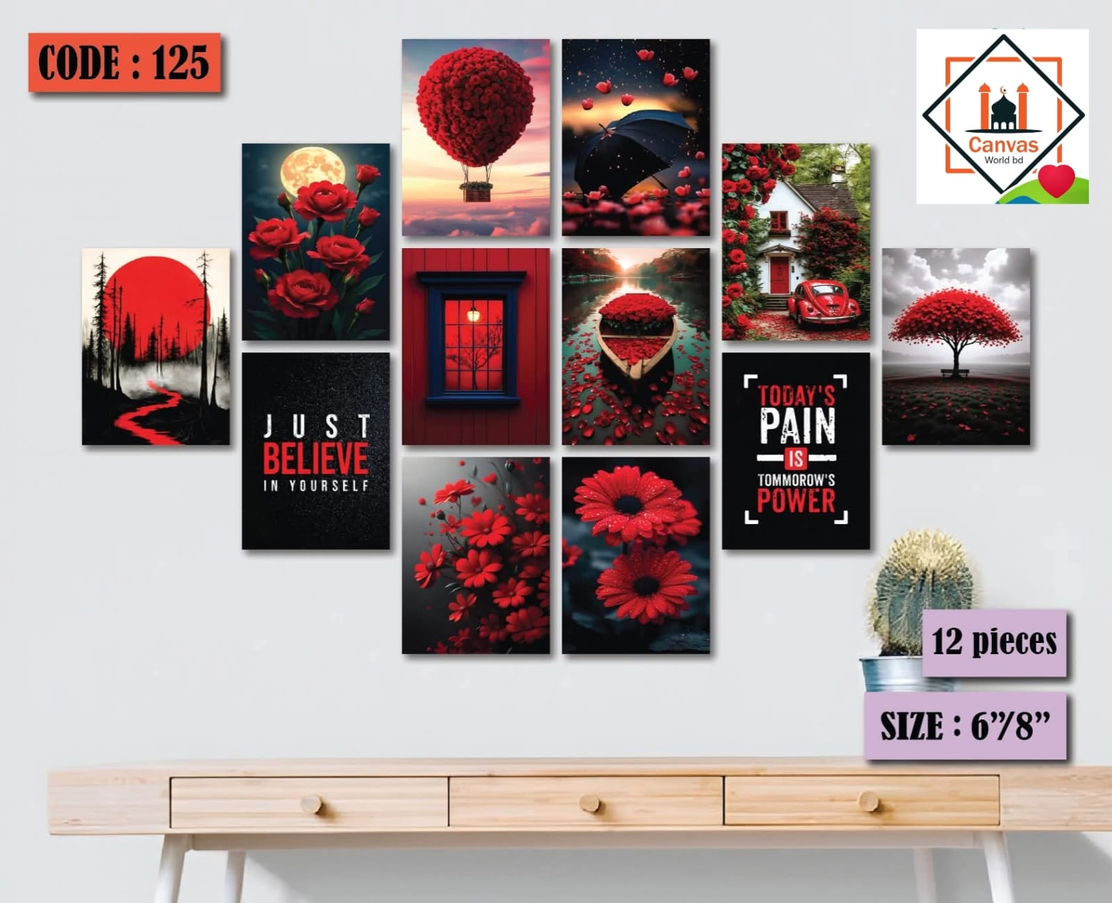 Picture of 12 pes Most Unique Combo Wallmate Set – Perfect for Home & Office Wall Decoration