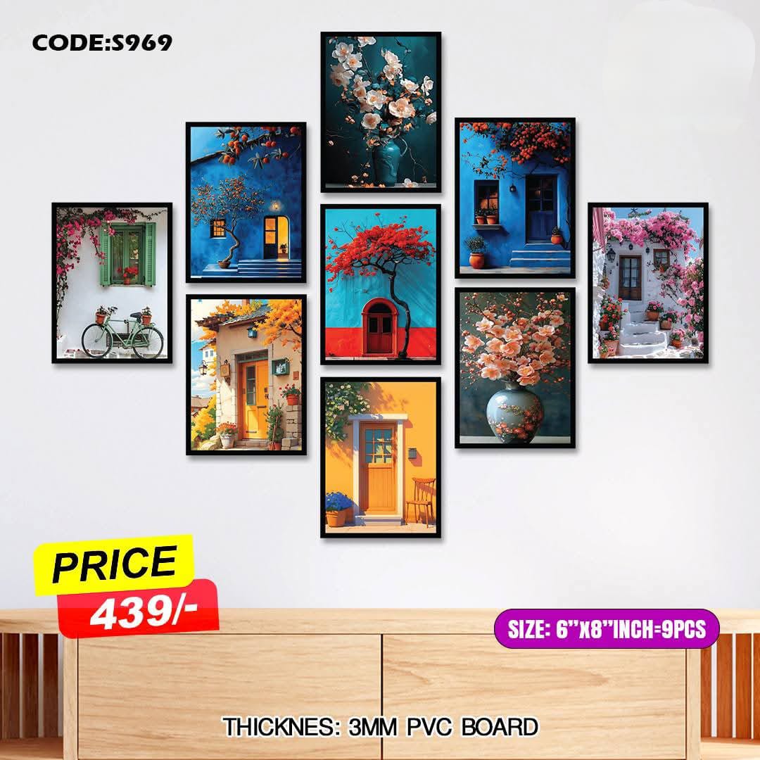 Picture of 9-Piece Unique Design Wallmate Home Decoration PVC Poster Combo Set