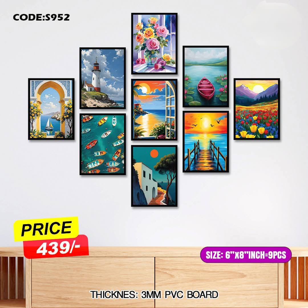 Picture of 9pcs Unique Design Wallmate Combo Set – Perfect for Home & Office Wall Decoration