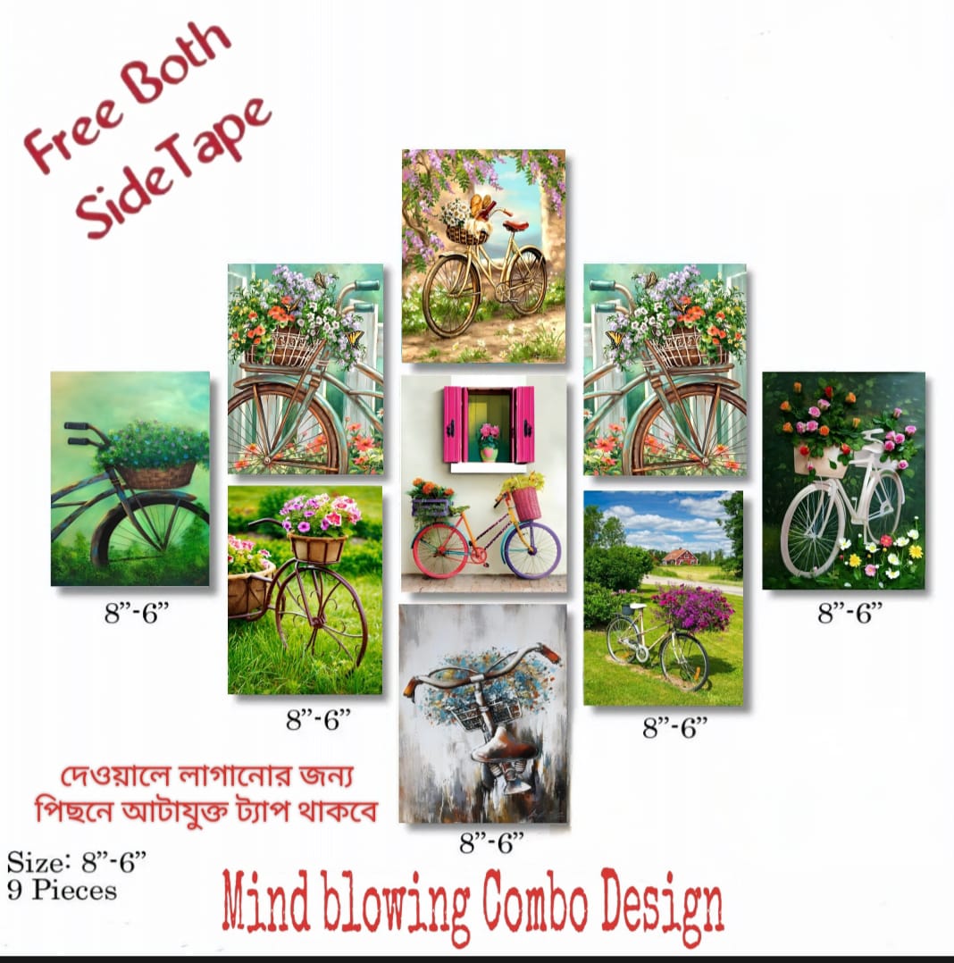 Picture of 9pcs Unique Design Wallmate Combo Set – Perfect for Home & Office Wall Decoration