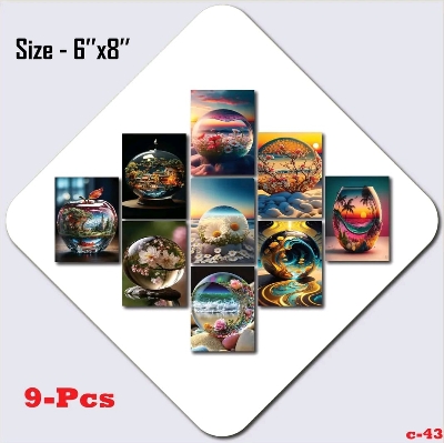 Picture of 9pcs Unique Design Wallmate Combo Set – Perfect for Home & Office Wall Decoration