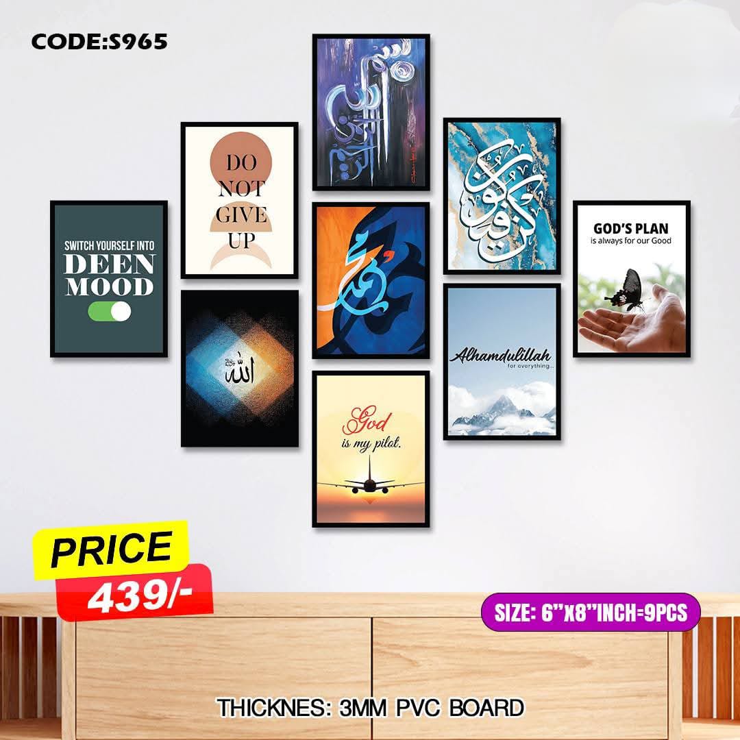 Picture of 9pcs Unique Design Wallmate Combo Set – Perfect for Home & Office Wall Decoration