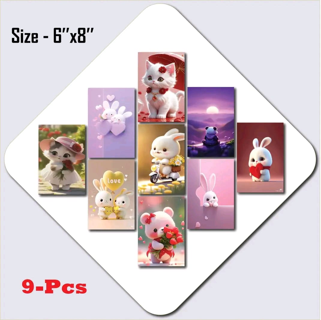 Picture of 9pcs Unique Design Wallmate Combo Set – Perfect for Home & Office Wall Decoration