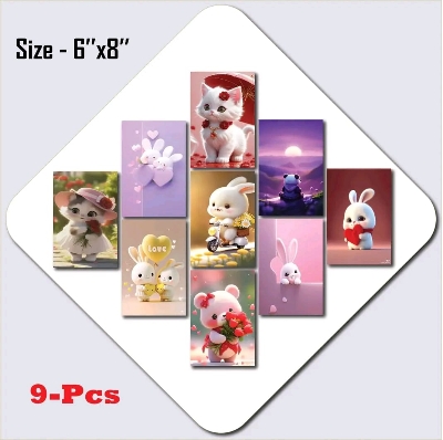 Picture of 9pcs Unique Design Wallmate Combo Set – Perfect for Home & Office Wall Decoration