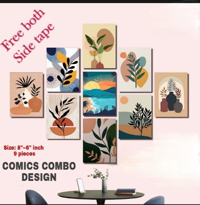 Picture of 9pcs Unique Design Wallmate Combo Set – Perfect for Home & Office Wall Decoration