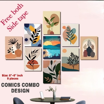 Picture of 9pcs Unique Design Wallmate Combo Set – Perfect for Home & Office Wall Decoration