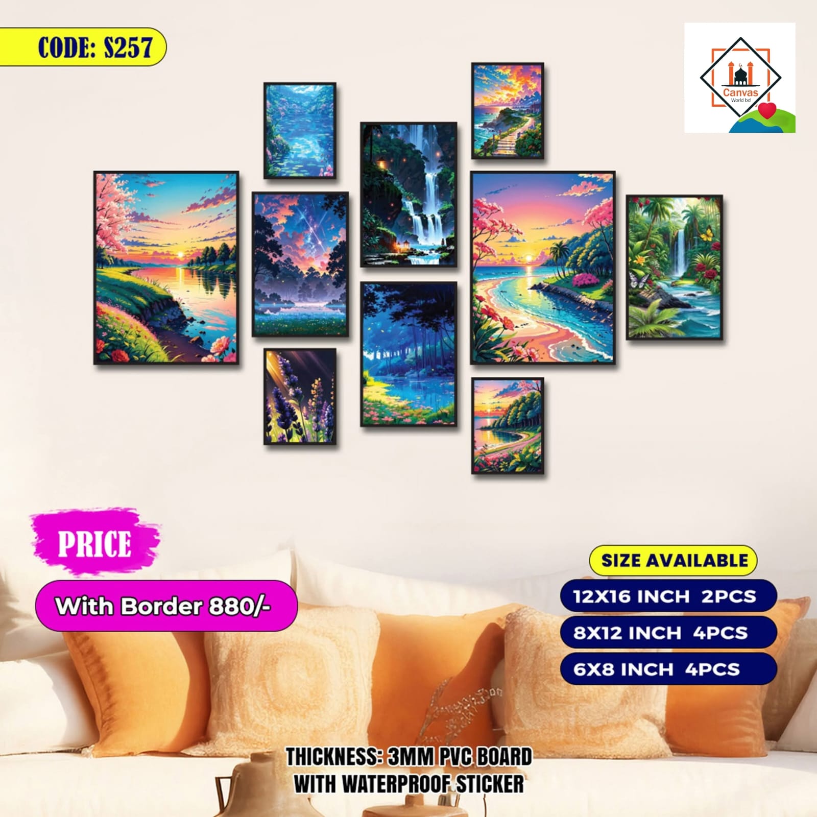Picture of 10 pcs Most Unique Combo Wallmate Set – Perfect for Home & Office Wall Decoration