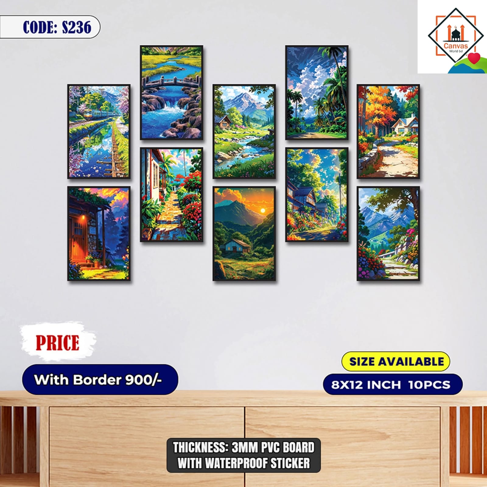 Picture of 10 pcs Most Unique Combo Wallmate Set – Perfect for Home & Office Wall Decoration