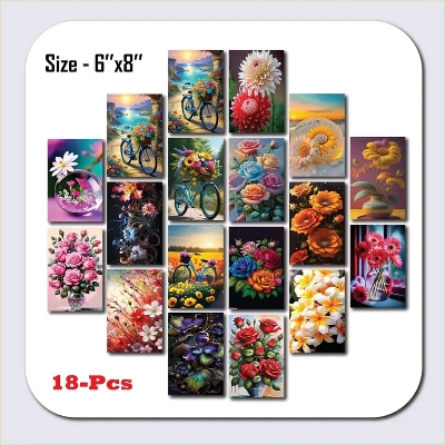 Picture of 18pcs Unique Design Wallmate Combo Set – Perfect for Home & Office Wall Decoration