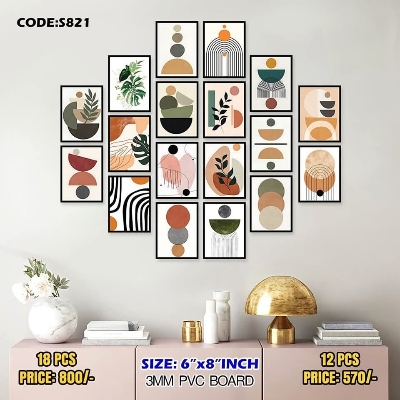 Picture of 18pcs Unique Design Wallmate Combo Set – Perfect for Home & Office Wall Decoration