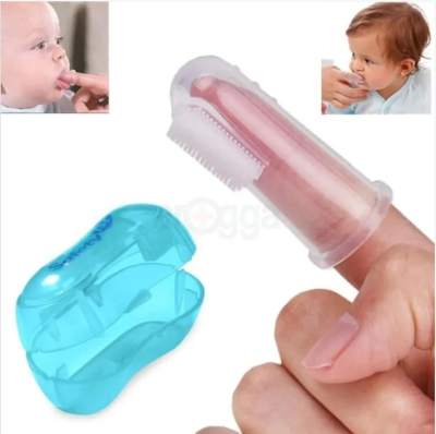 Picture of Baby Finger Toothbrush with Storage Box – Soft Silicone Training Brush for Infants & Pets