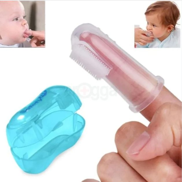 Picture of Baby Finger Toothbrush with Storage Box – Soft Silicone Training Brush for Infants & Pets