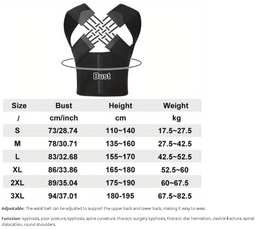 Picture of Premium Adjustable Back Posture Corrector Belt for Women Men