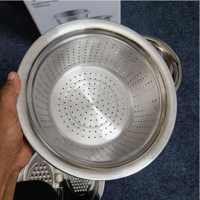 Picture of 4 in 1 Multifunctional Stainless Steel Basin with Vegetable Cutter & Drain Basket