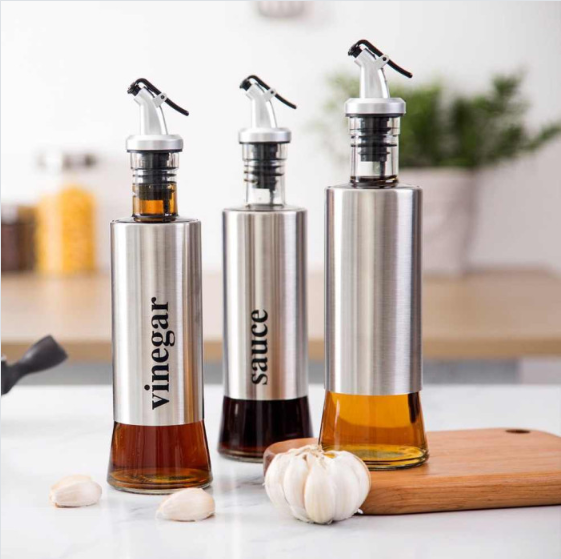 Picture of 500ml Glass Oil Dispenser with Steel Cover – Stylish Seasoning Solution for Your Kitchen