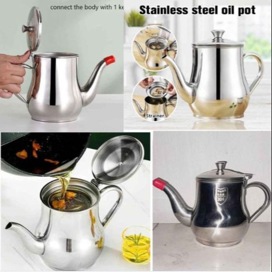 Picture of 5𝟓𝟎𝐌𝐋 Stainless Steel Oil Pot with Strainer