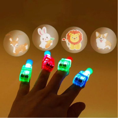 Picture of 10 PCS LED Cartoon Finger Projection Lamps – Fun Light-Up Toy for Kids!