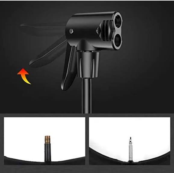 Picture of Mini Portable Bike Floor Pump – Hand & Foot Activated