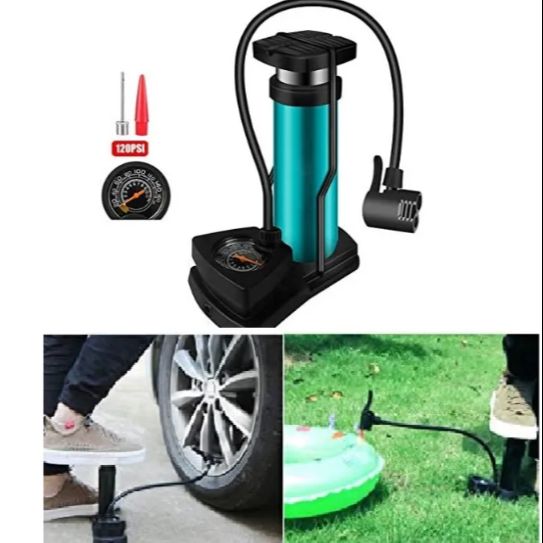 Picture of Mini Portable Bike Floor Pump – Hand & Foot Activated