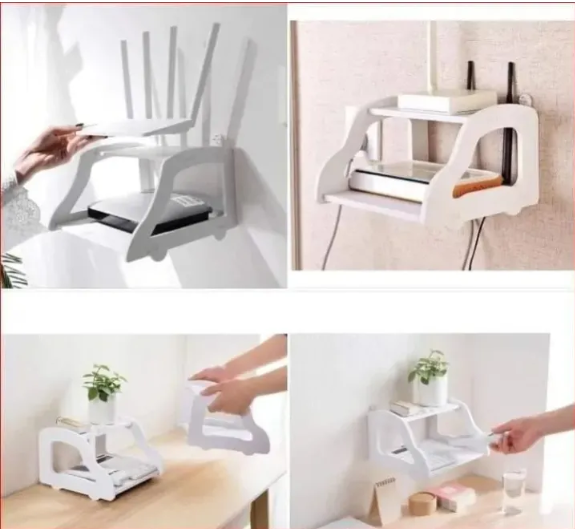 Picture of 📶 2-Layer High-Quality WiFi Router Stand | Wall-Mounted Shelf