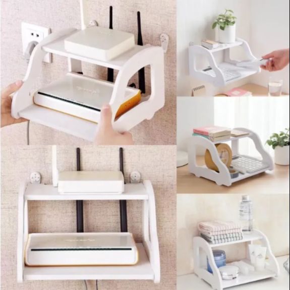 Picture of 📶 2-Layer High-Quality WiFi Router Stand | Wall-Mounted Shelf