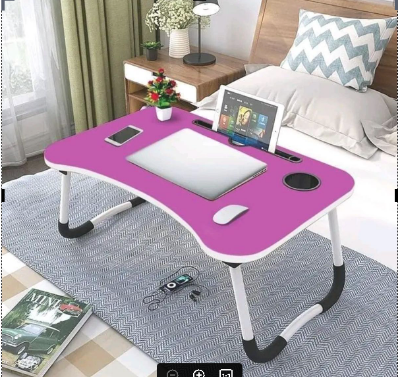 Picture of Folding Laptop Stand Holder Desk with Slot Portable Study Table Foldable Computer Desk Large School Dormitory Bed Table-3