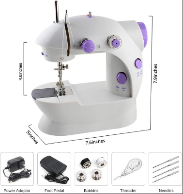Picture of Mini Sewing Machine - Sewing Machine Household Portable Mini Sew With Foot Pedal Light Double thread